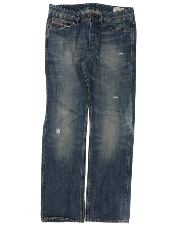 Blugi Distressed drepte Viker pentru bărbați Diesel W32 L32 Bumbac albastru
