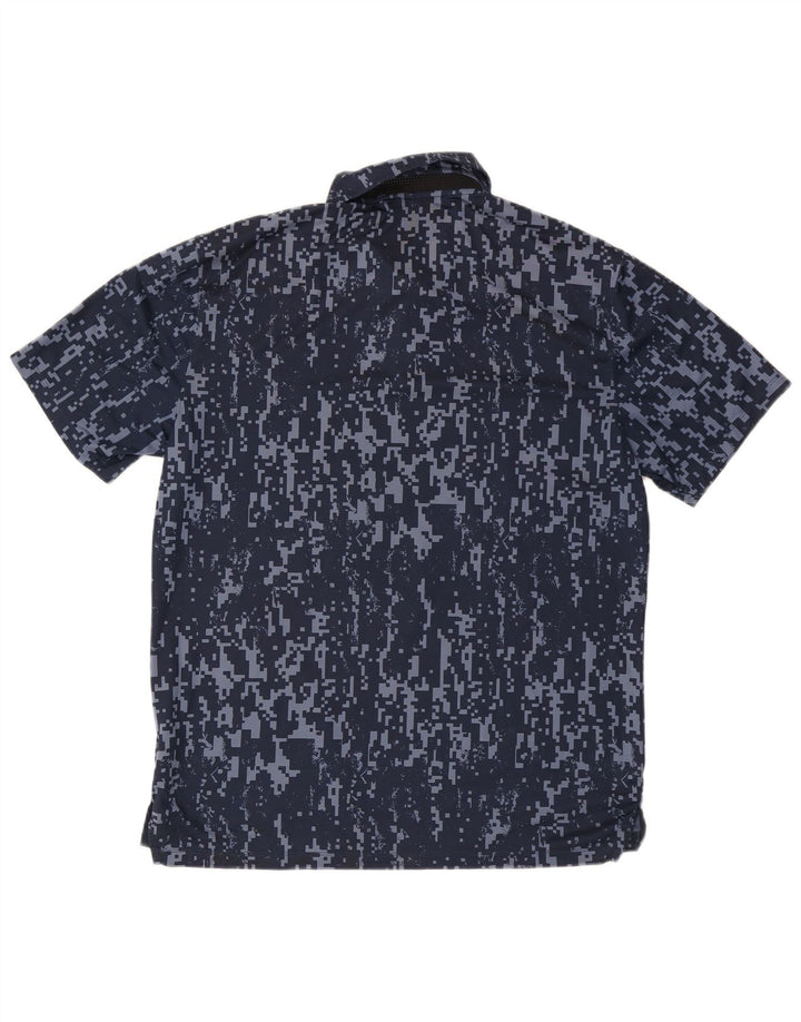Tricou polo Nike pentru bărbați, cu ajustare standard, poliester geometric, albastru marin mediu