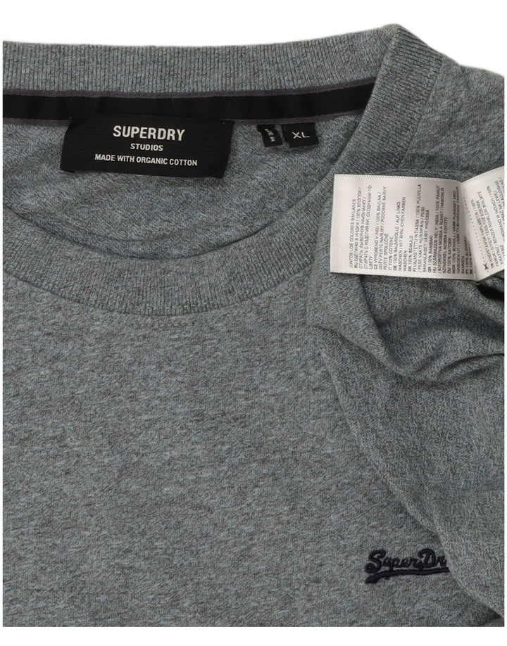 SUPERDRY Tricou Bărbați Top XL Bumbac Gri