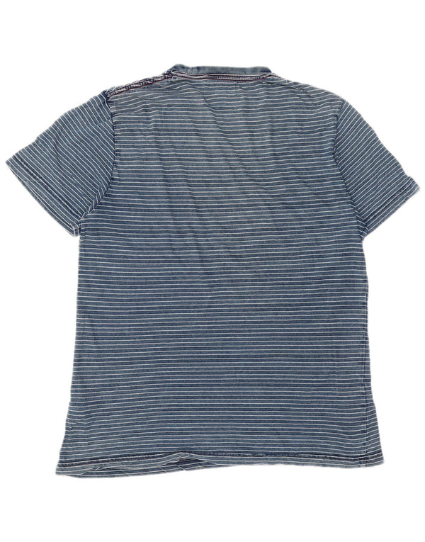 Tricou pentru bărbați Penguin Top mare din bumbac cu dungi albastre