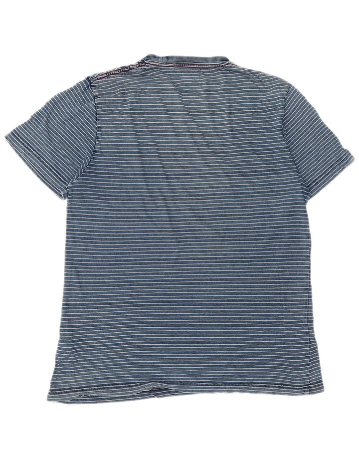 Tricou pentru bărbați Penguin Top mare din bumbac cu dungi albastre