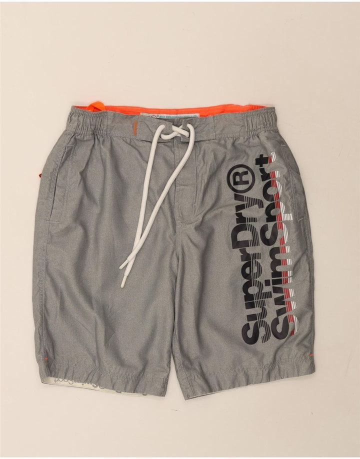Pantaloni scurți sport grafic Superdry pentru bărbați XL poliester gri
