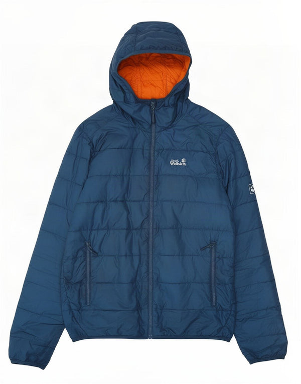Jack Wolfskin Jachetă căptușită cu glugă pentru bărbați UK 40/42 Poliester albastru mediu