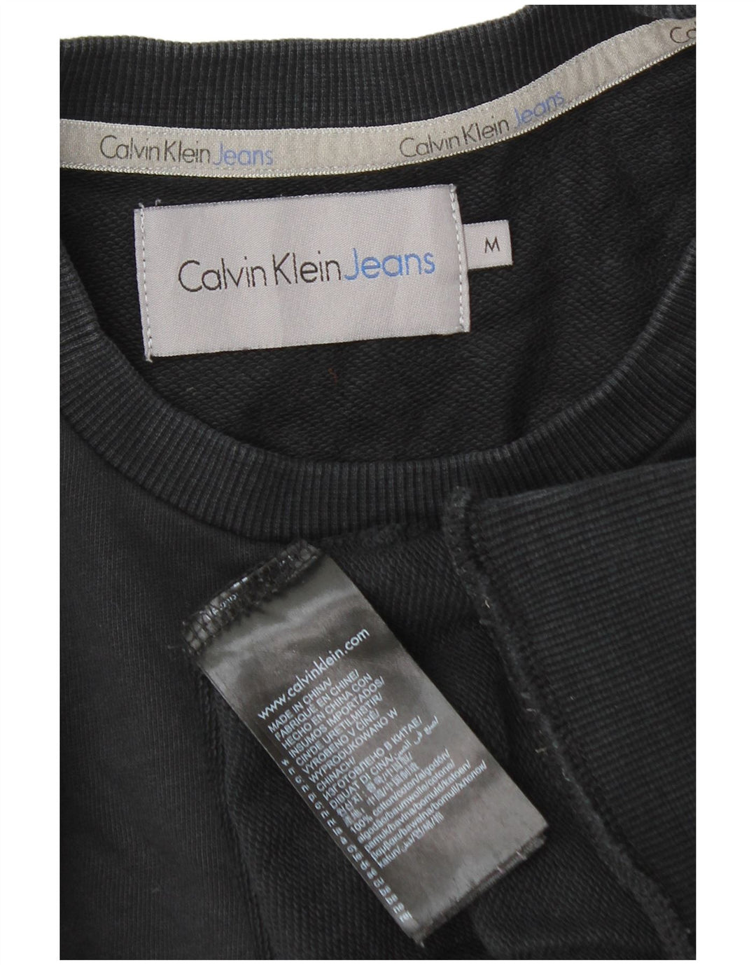 Pulover Calvin Klein Jeans pentru bărbați cu grafică, bumbac mediu negru