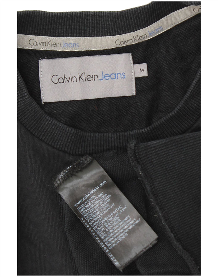Pulover Calvin Klein Jeans pentru bărbați cu grafică, bumbac mediu negru
