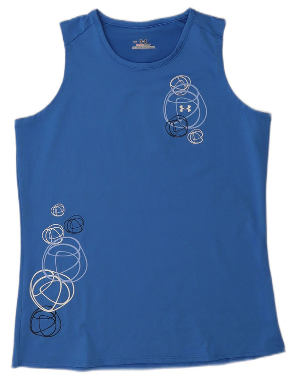 Top cu vestă grafică Under Armour pentru femei Heat Gear UK 14 Medium Blue