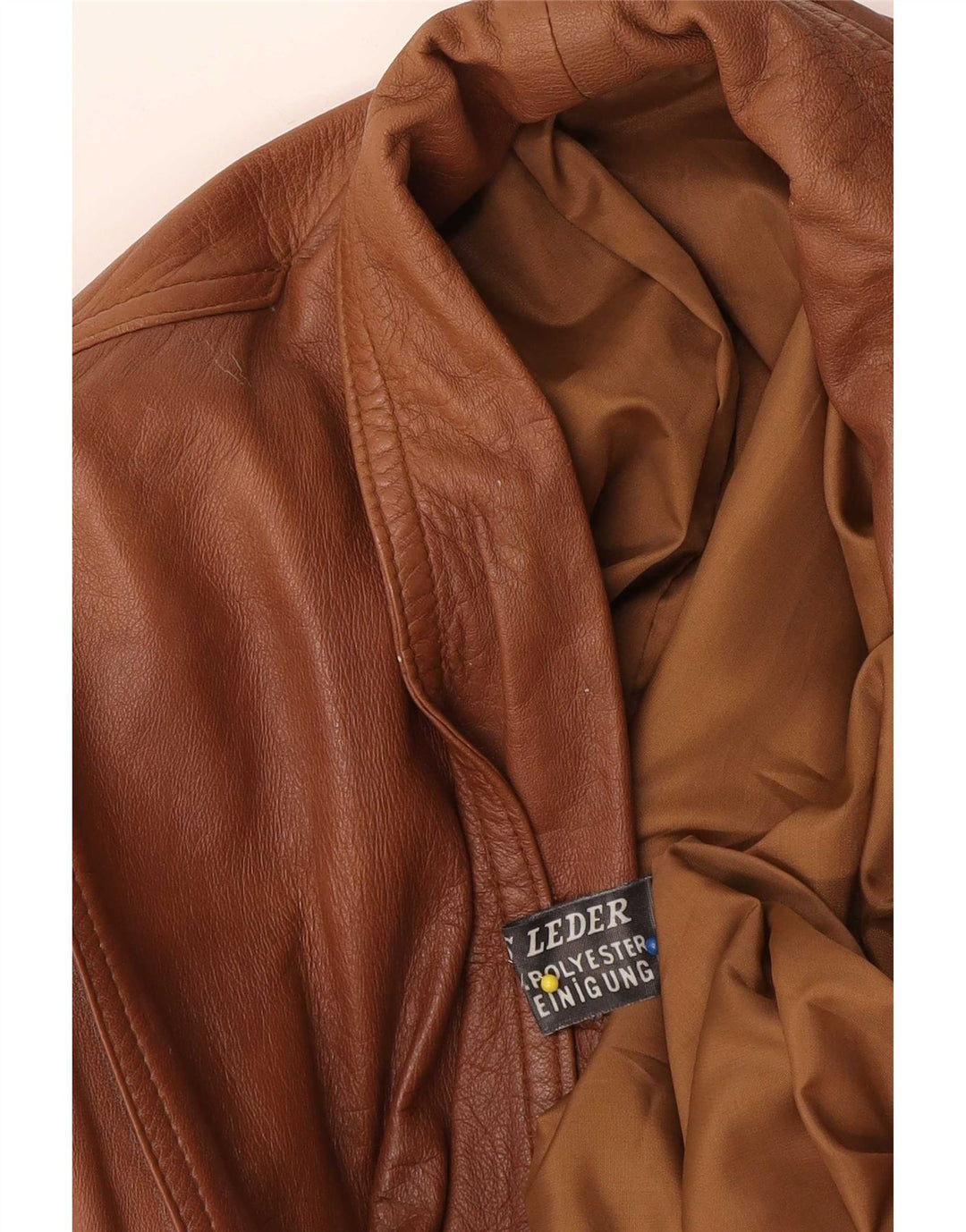 Jachetă de piele vintage pentru femei supradimensionată UK 18 XL din piele maro