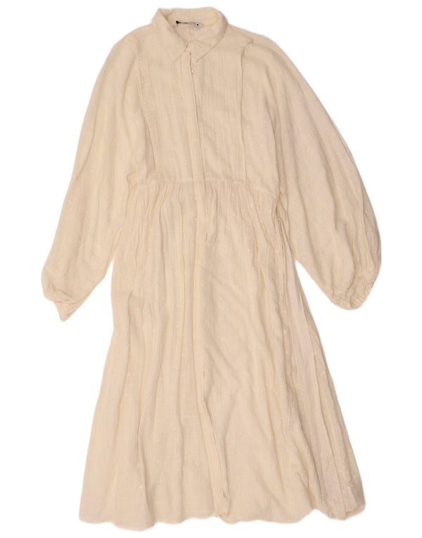 Rochie Maxi cu mâneci lungi Zara pentru femei UK 14 Medium în dungi alb