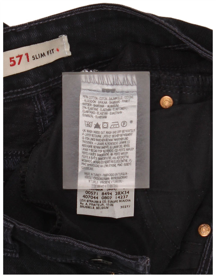 Blugi LEVI'S 571 Slim W28 L29 Bumbac bleumarin