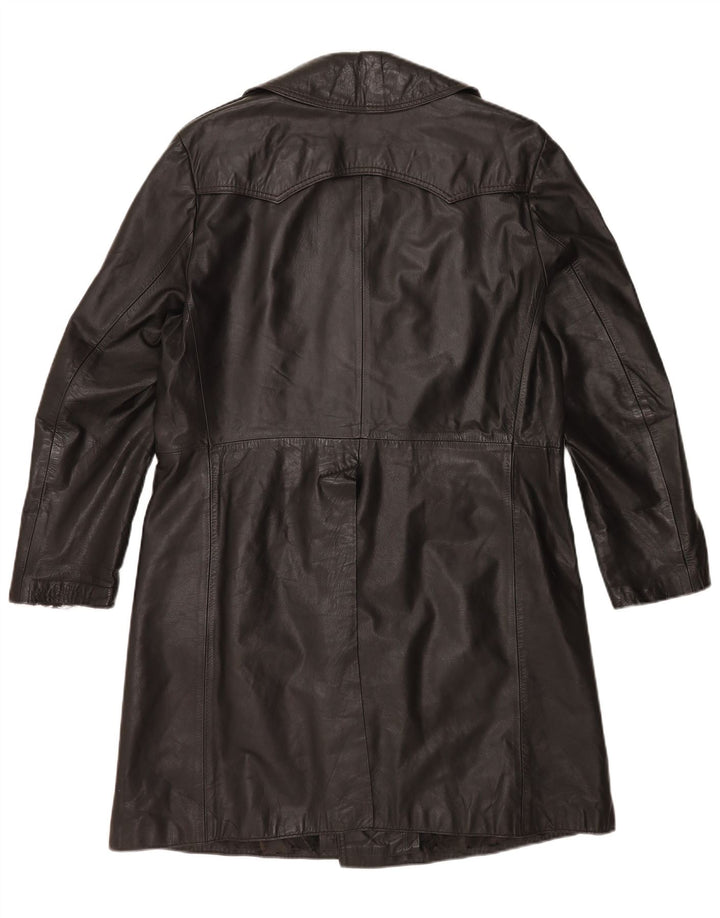 Palton din piele vintage pentru bărbați UK 36 mic negru