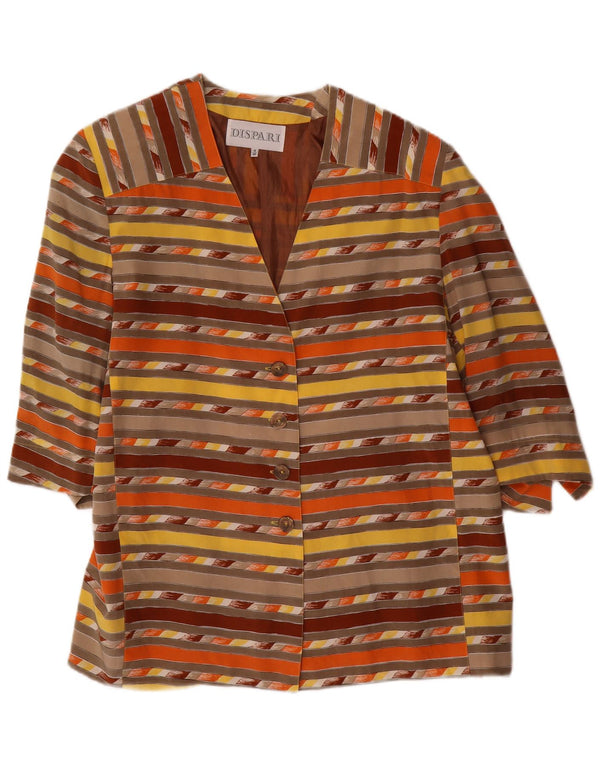 Jachetă vintage pentru femei cu 4 nasturi IT 48 XL, cu dungi multicolore