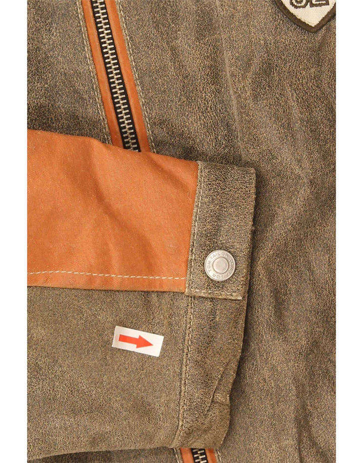 Geacă de piele pentru bărbați Tom Tailor UK 40, mare, gri, color block