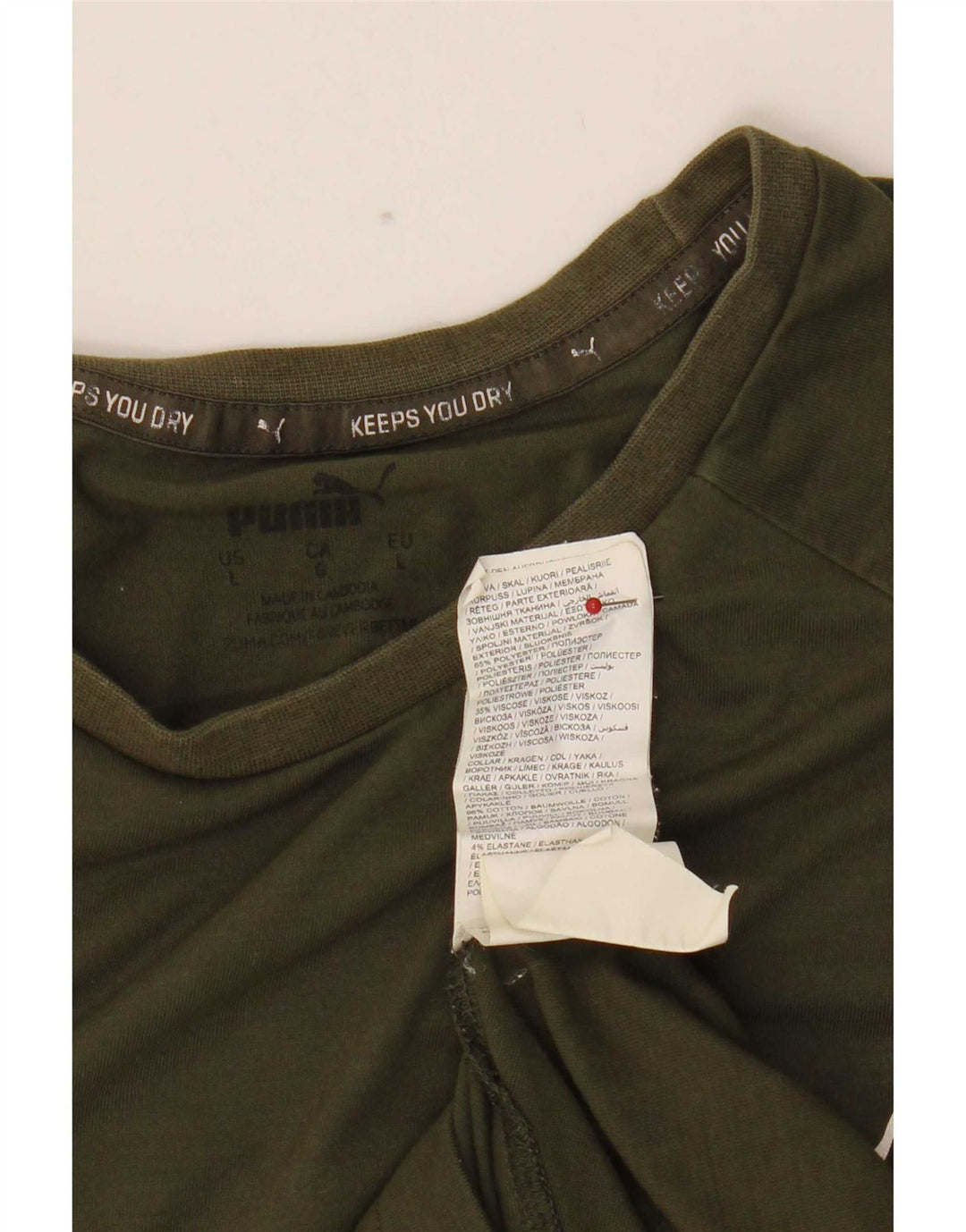 Tricou pentru bărbați Puma Top Large Kaki Bumbac