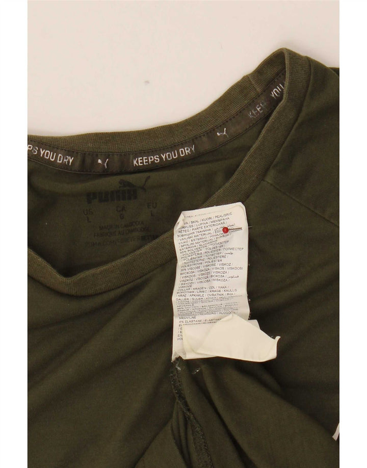 Tricou pentru bărbați Puma Top Large Kaki Bumbac