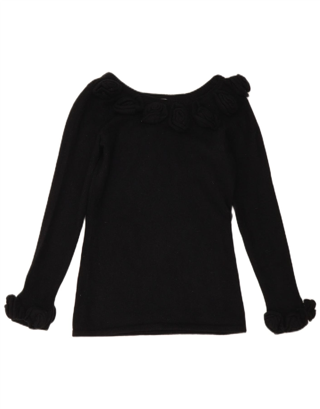 Pulover pentru damă Alba Moda, cu gât de barcă, UK 10, lână neagră mică