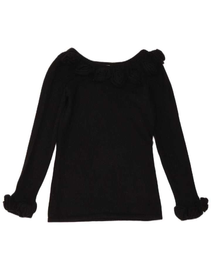 Pulover pentru damă Alba Moda, cu gât de barcă, UK 10, lână neagră mică