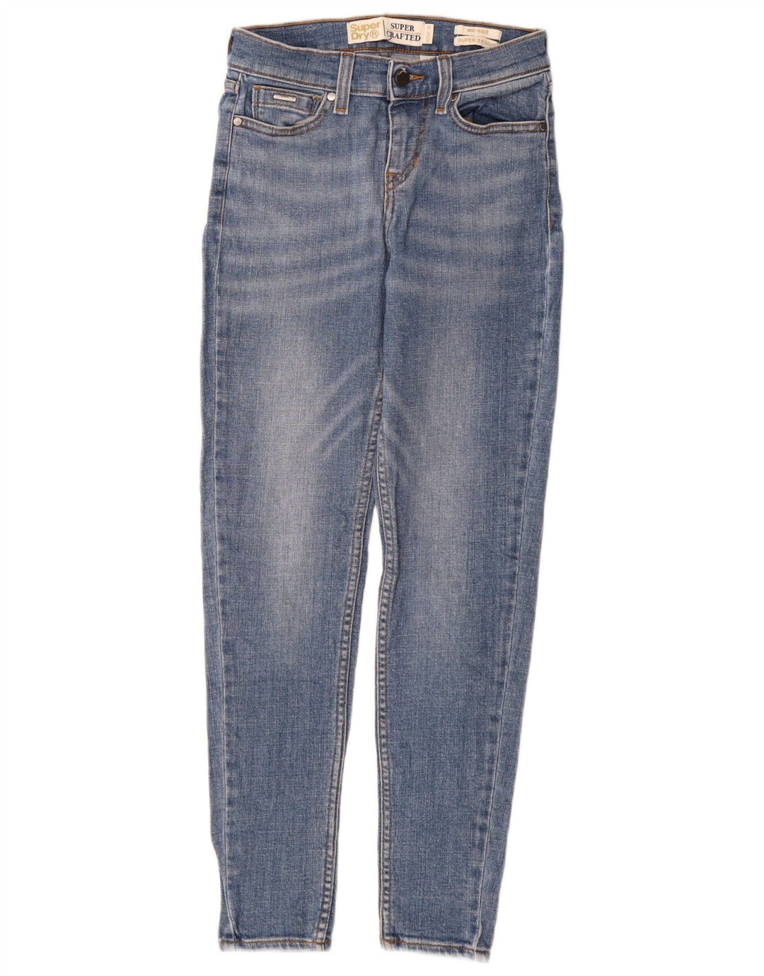 SUPERDRY blugi super skinny pentru femei cu talie medie L25 L28 bumbac albastru