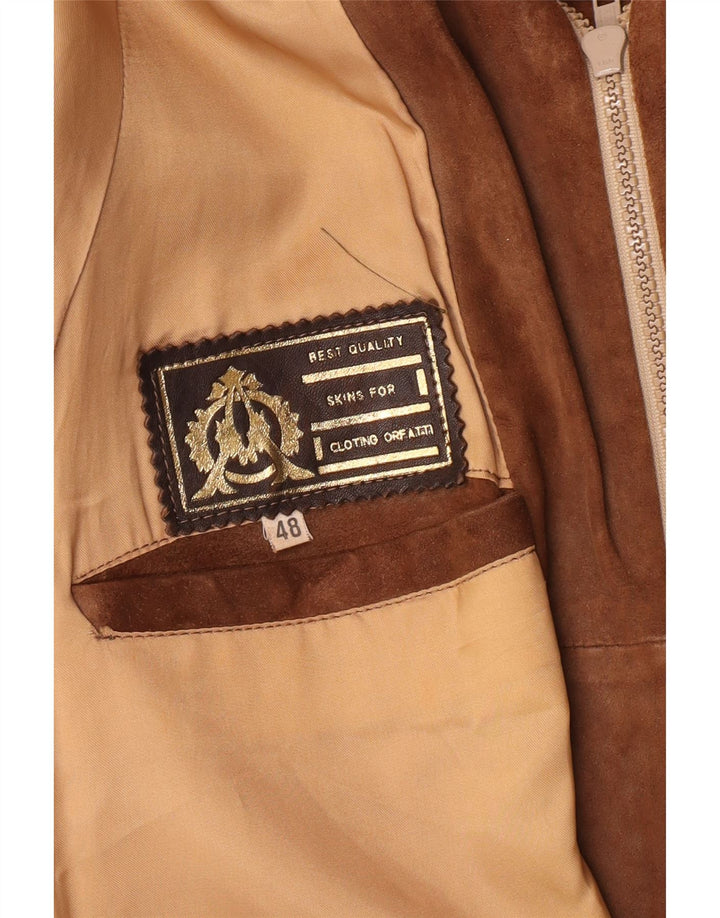 Bomber Vintage pentru bărbați din piele intoarsa IT 48 Medium Brown Leather