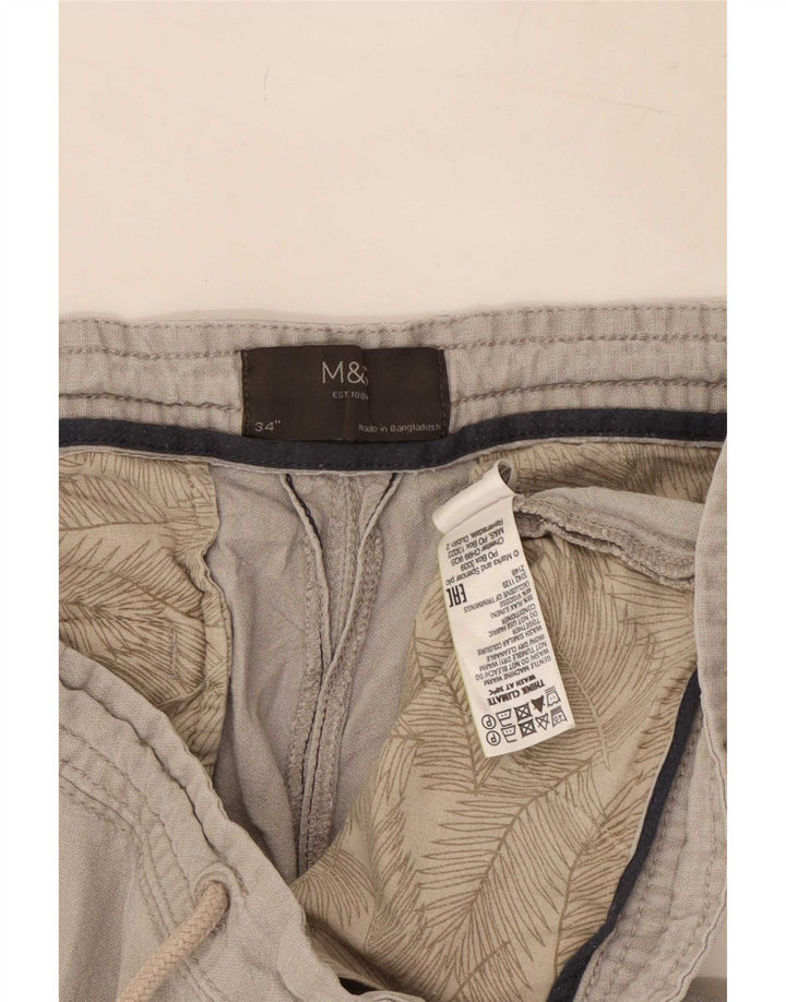 Marks & Spencer pantaloni scurți chino pentru bărbați mari W34 in gri