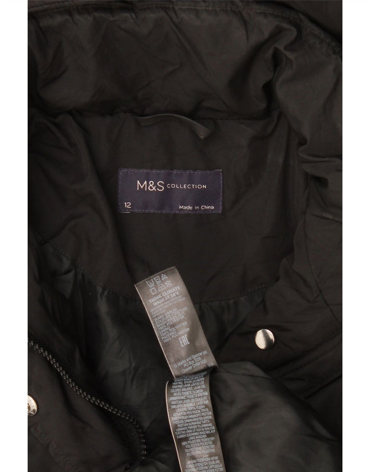 Jachetă căptușită cu glugă pentru femei Marks & Spencer UK 12 Poliester mediu negru