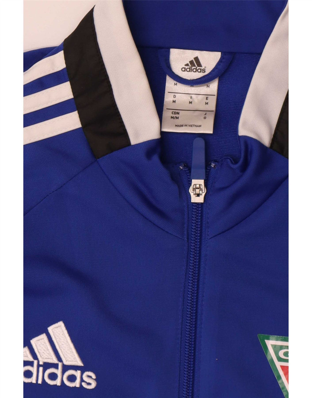 Jachetă de top pentru trening grafic Adidas pentru bărbați, albastru mediu, poliester color bloc