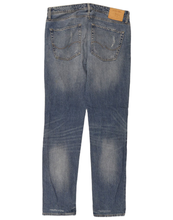 Blugi subțiri învechiți Tim pentru bărbați Jack & Jones L32 L34 Bumbac albastru