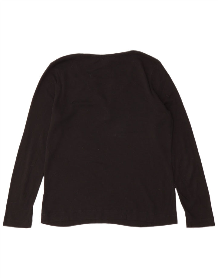 Top pentru femei RALPH LAUREN cu mânecă lungă UK 16 mare bumbac negru