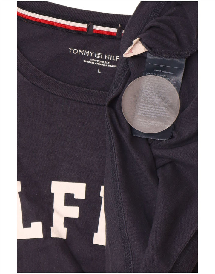 TOMMY HILFIGER Tricou grafic pentru bărbați Top mare din bumbac bleumarin