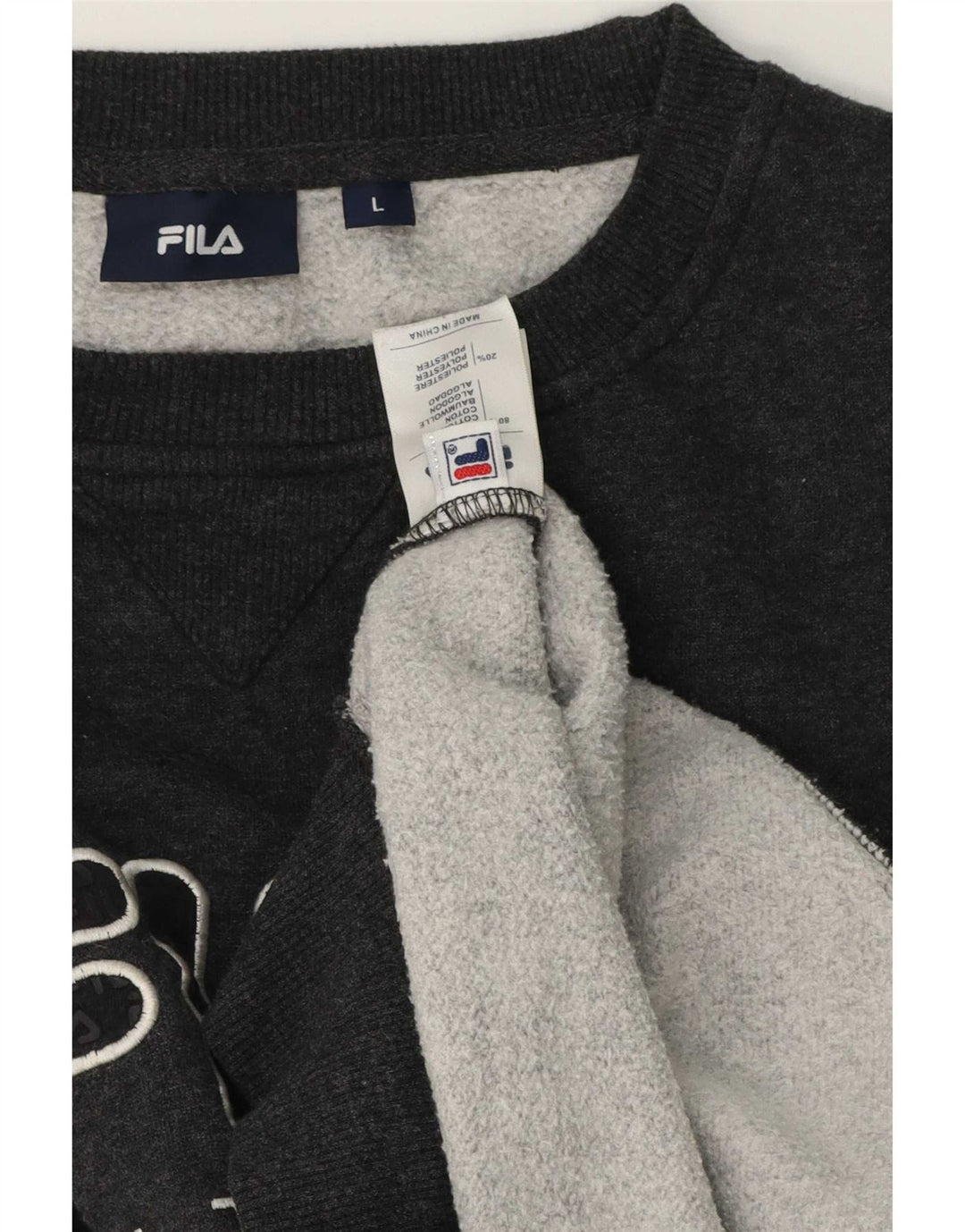 Hanorac cu grafică pentru bărbați Fila Pulover mare bumbac gri
