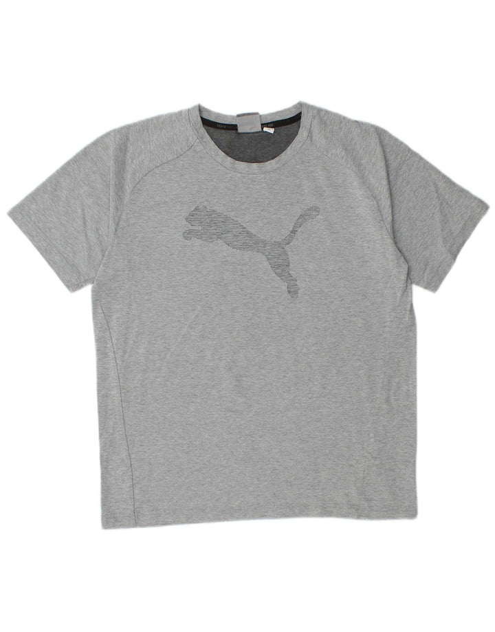 Tricou grafic PUMA pentru bărbați Top din bumbac gri mediu