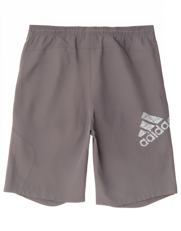 Pantaloni scurți sport grafic Adidas pentru bărbați, mari, gri, poliester