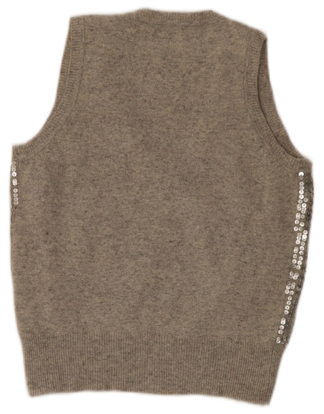 Liu Jo Womens Crop Paiete Vest Tank Top IT 42 Medium Gri Lână
