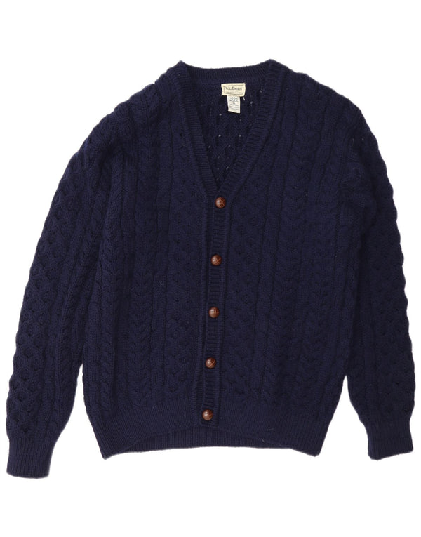 Pulover cardigan pentru bărbați L.L.Bean, lână albastru bleumarin mediu