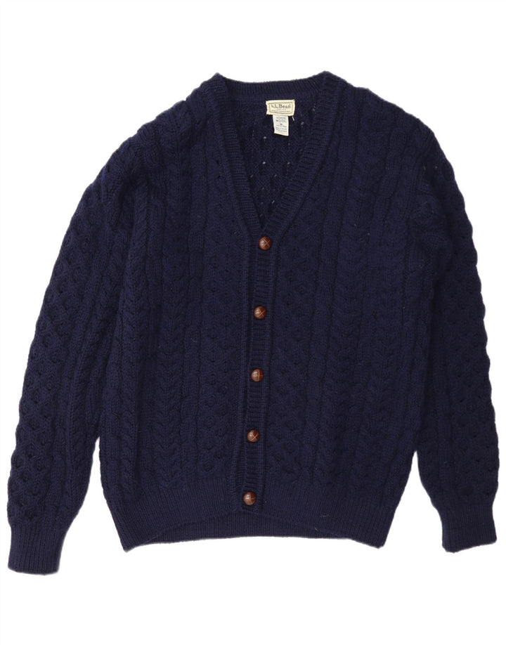 Pulover cardigan pentru bărbați L.L.Bean, lână albastru bleumarin mediu