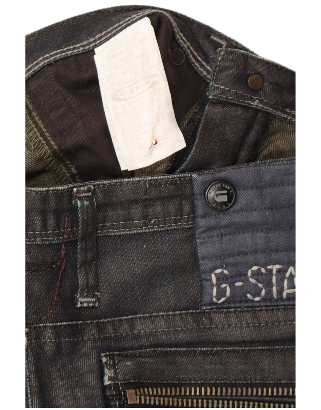 G-STAR Blugi skinny pentru femei cu talie joasă W27 L34 bumbac gri