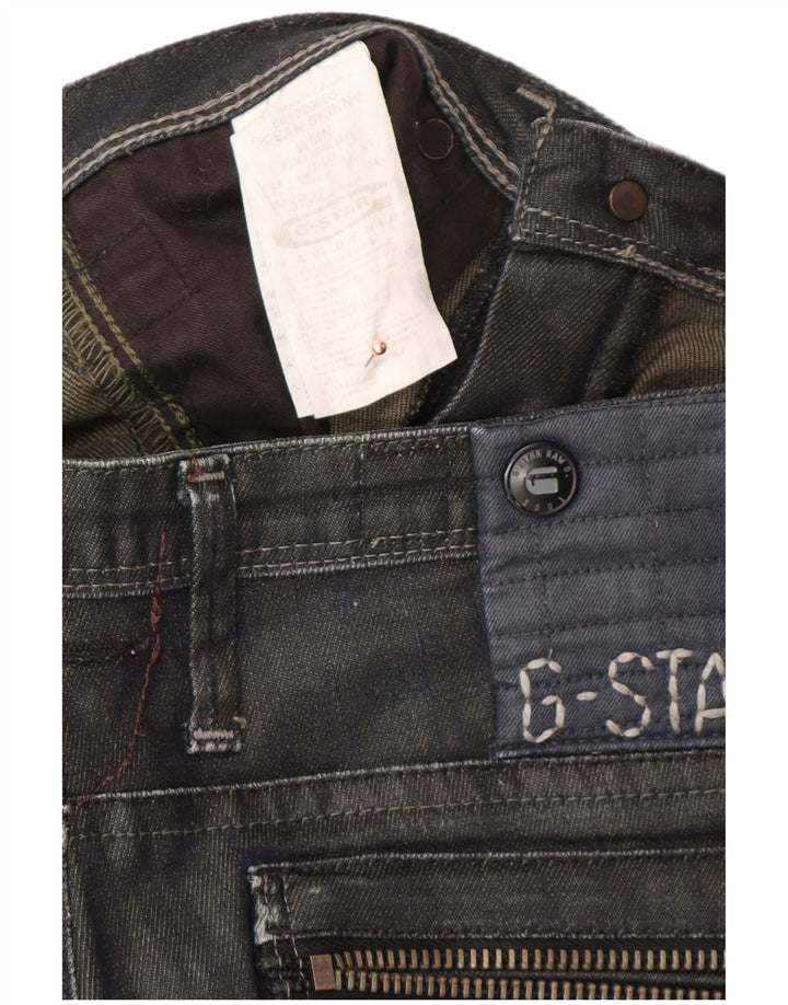 G-STAR Blugi skinny pentru femei cu talie joasă W27 L34 bumbac gri