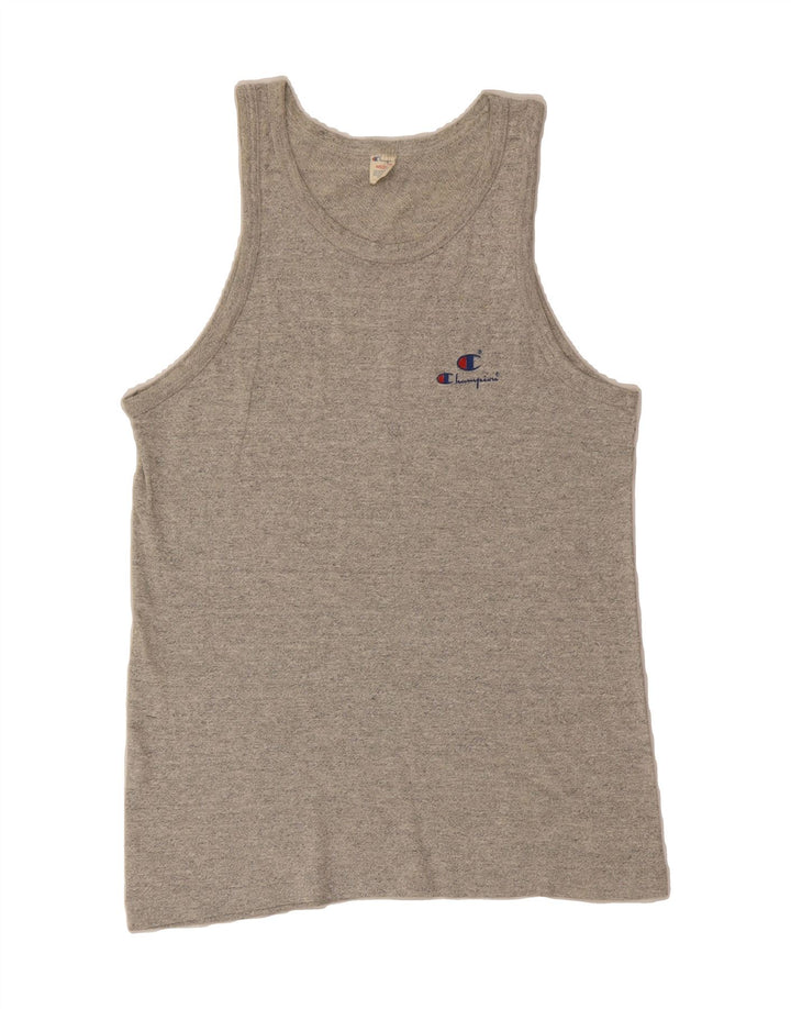 CHAMPION Womens Vest Top UK 12 Medium Grey Cotton Vintage Champion and Second-Hand Champion from Messina Hembry 