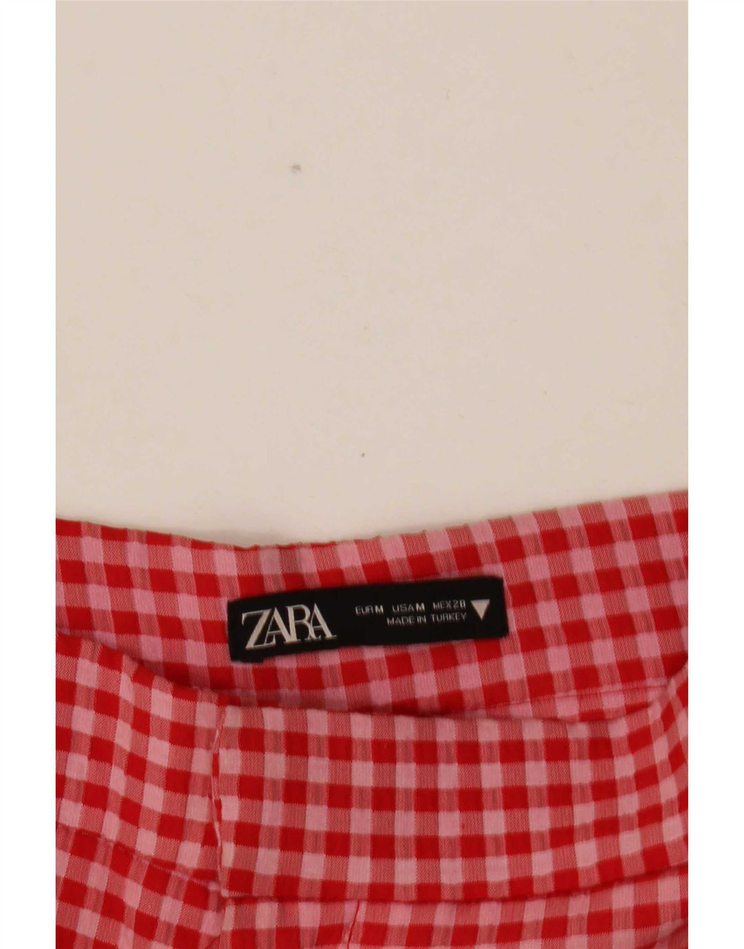 Pantaloni tăiați pentru femei Zara Medium W28 L25 Red Gingham