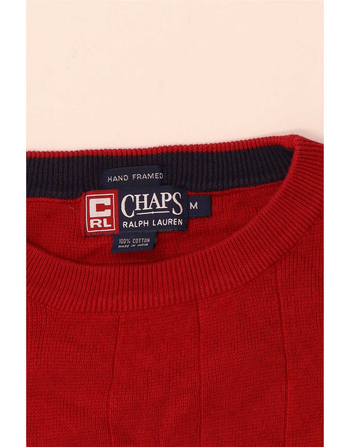 Pulover pentru bărbați Chaps Ralph Lauren cu gât roșu, bumbac mediu roșu