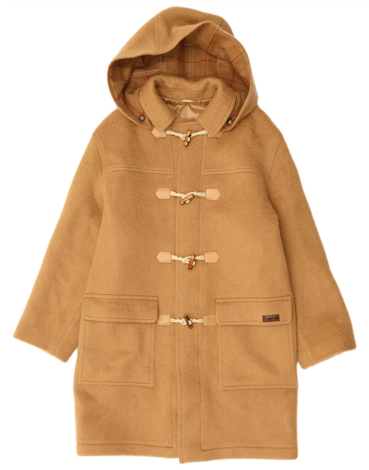 Manson vintage pentru bărbați cu glugă, UK 40, lână mare, bej