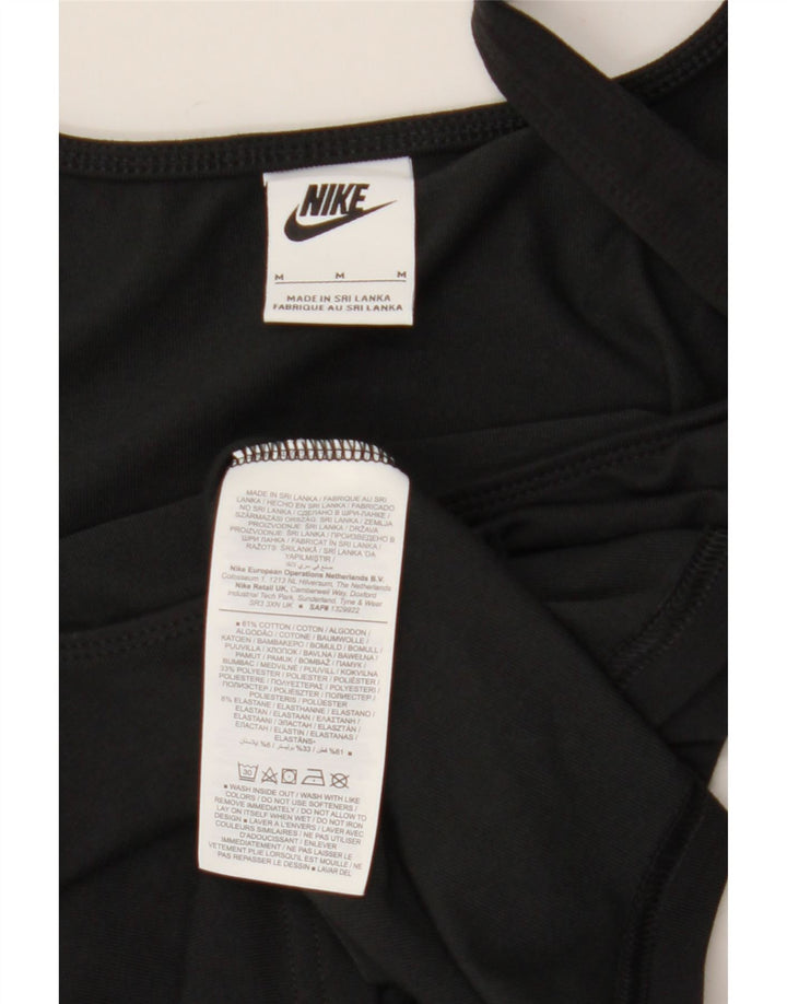 Top crop pentru femei NIKE UK 12, bumbac mediu negru