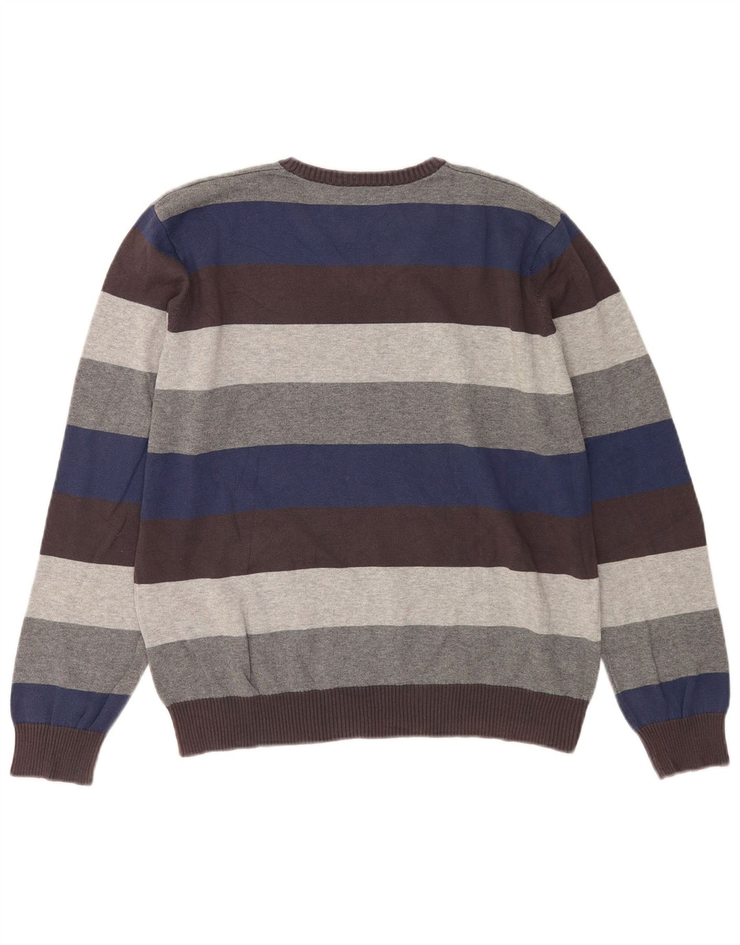 Pulover pentru bărbați Zara, cu decolteu în V, din bumbac cu dungi mari, multicolore