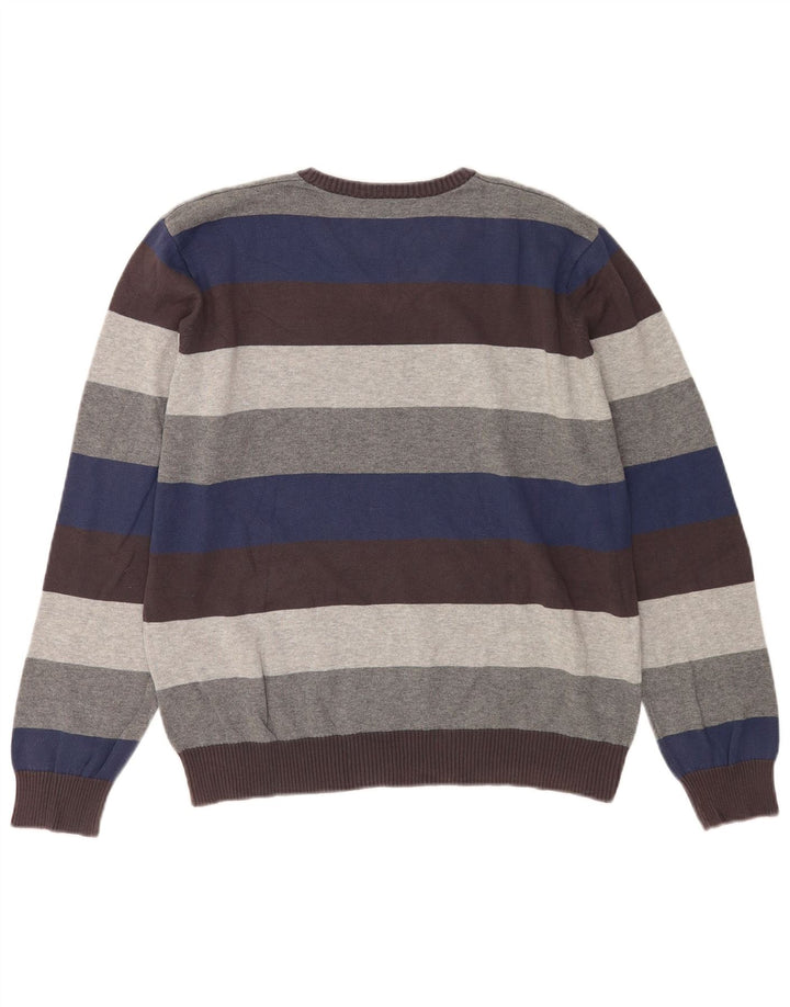 Pulover pentru bărbați Zara, cu decolteu în V, din bumbac cu dungi mari, multicolore