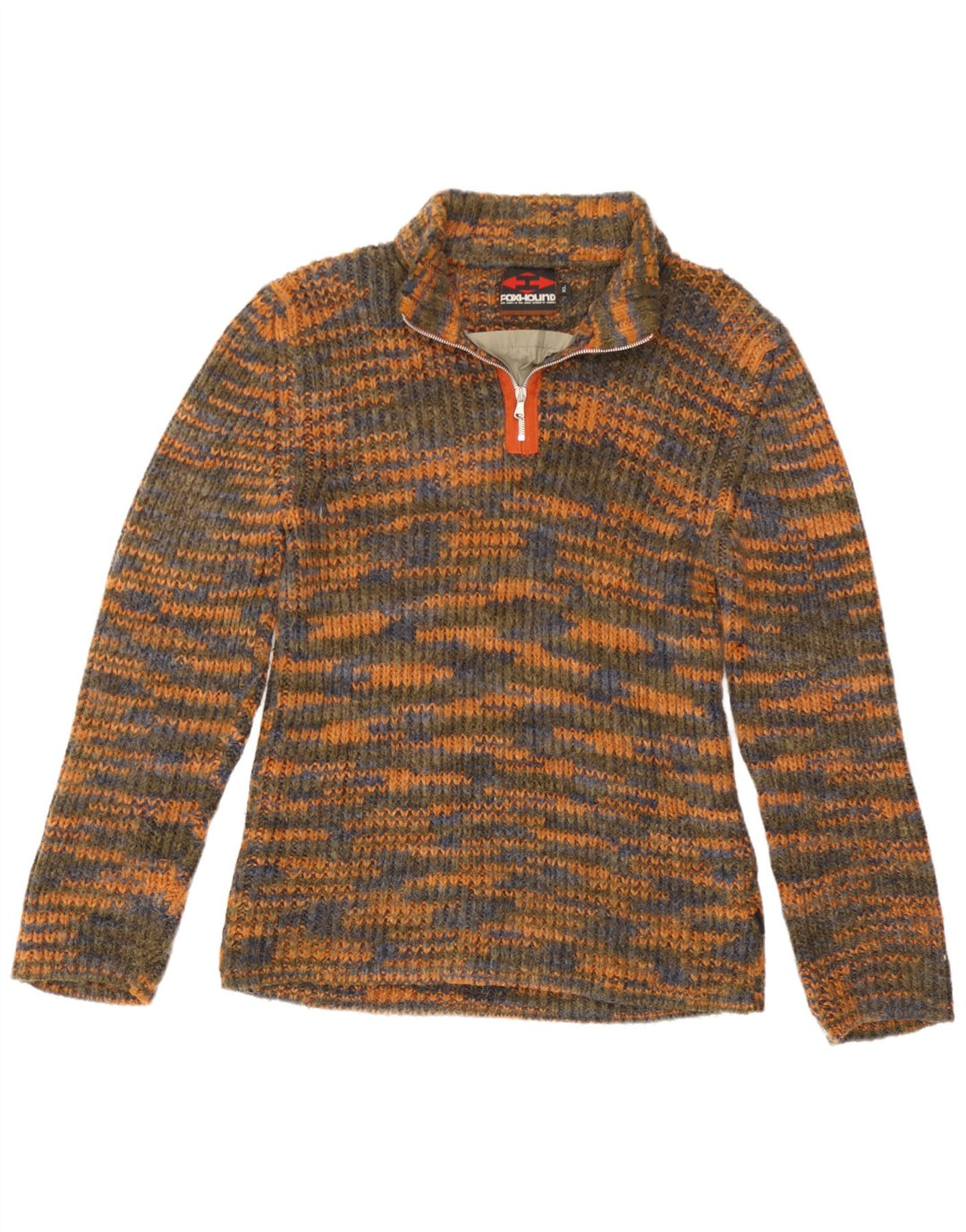 Pulover pentru bărbați Foxhound, cu fermoar, cu gât, XL, multicolor, cu pete acrilice