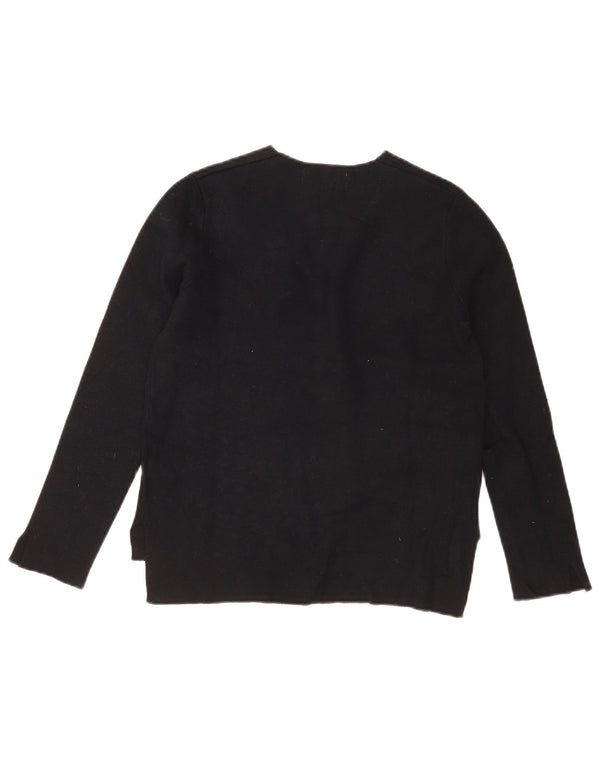 Pulover cu decolteu în V Zara pentru femei UK 10 mic, viscoză neagră