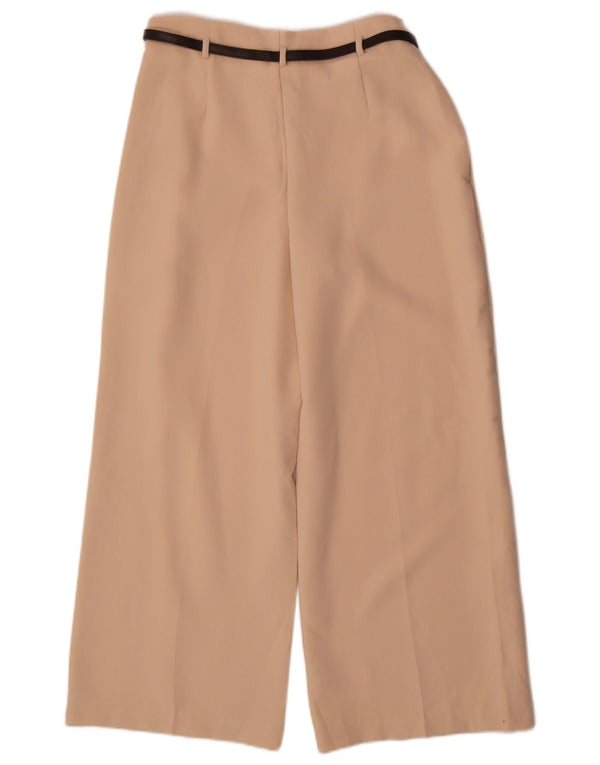 Pantaloni tăiați pentru femei Zara cu picioare largi Mici L26 L25 poliester bej