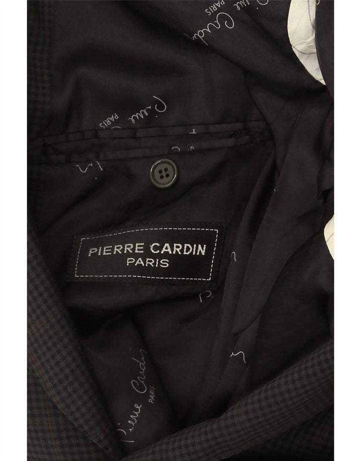 Jachetă blazer pentru bărbați Pierre Cardin cu 2 nasturi UK 38, gri mediu, carouri