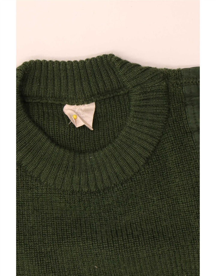 Pulover vintage pentru bărbați cu decolteu rotund cu grafic IT 50 verde mediu