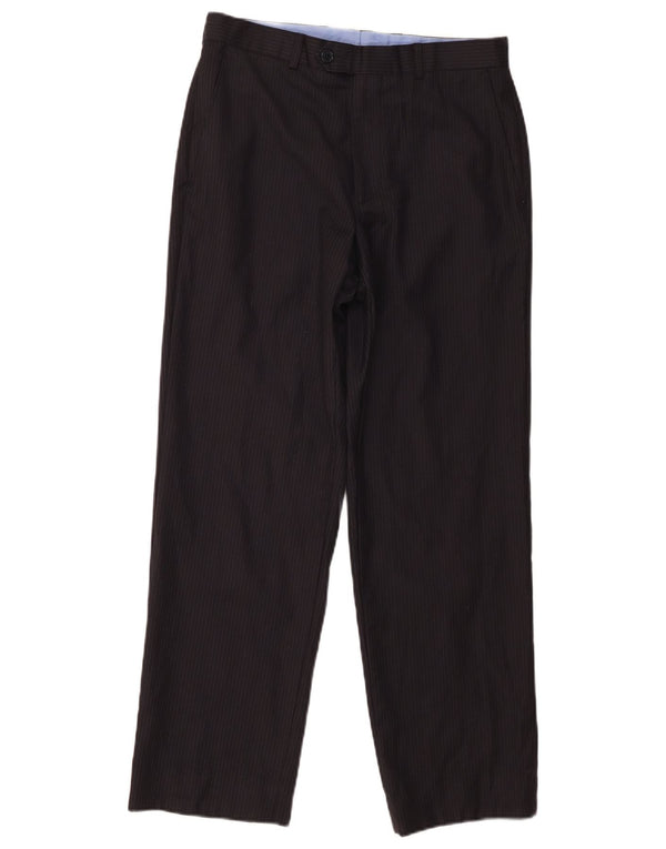 Pantaloni de costum drept bărbați Marks & Spencer L30 L29 bleumarin cu dungi