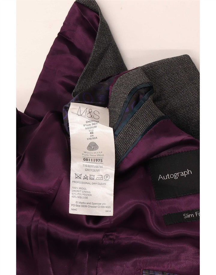 Jachetă pentru bărbați Marks & Spencer Autograph cu 2 nasturi EU 36, gri mic